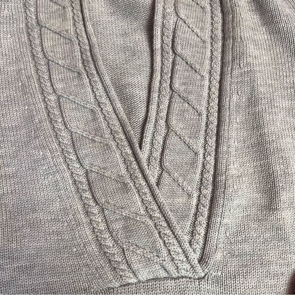 Eddie Bauer Gray Merino Wool V-Neck Sweater Size XXL - Picture 4 of 6